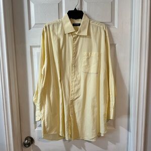 Men’s Náutica long-sleeve button down dress shirt 17 32/33 Light yellow EUC